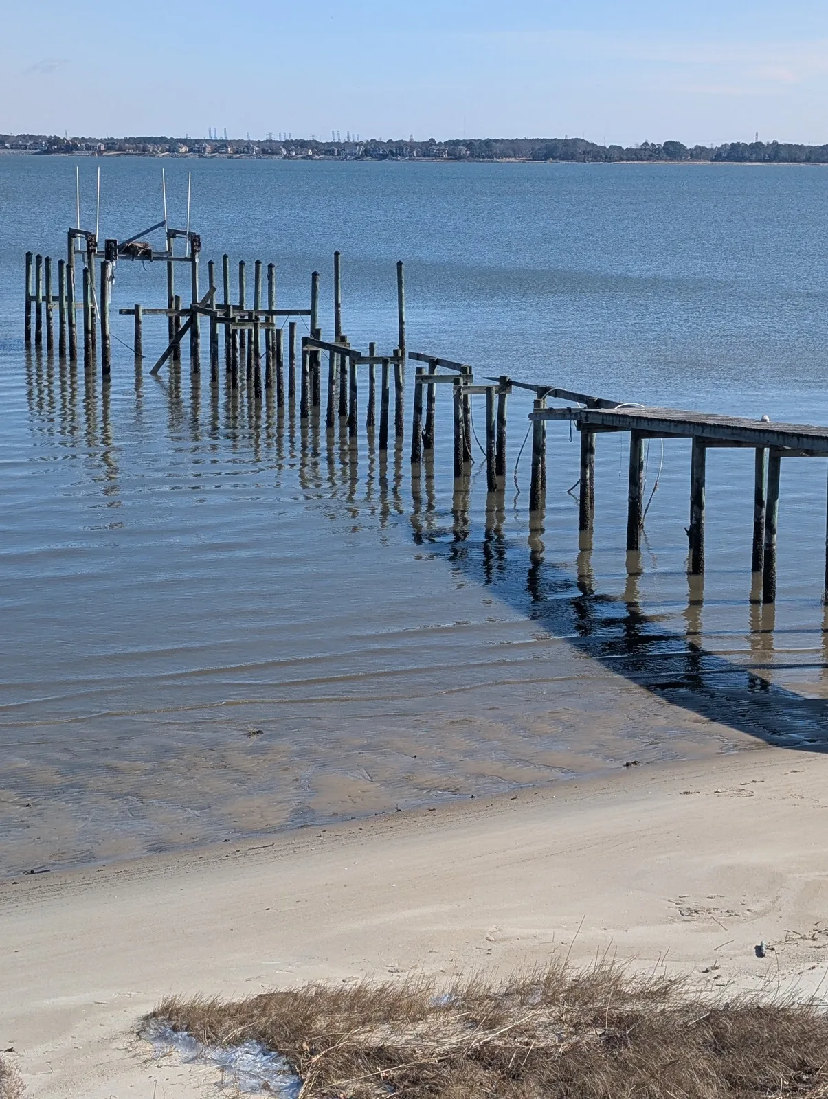 Side view of aging pier before work